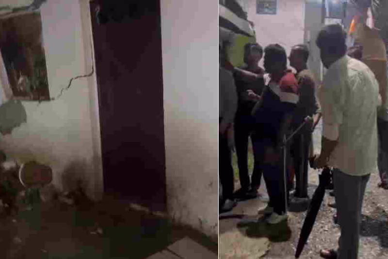 लगातार बारिश से ढहा पुश्ता, पांच मकानों को हुआ नुकसान, आस-पास के घर भी खाली कराए